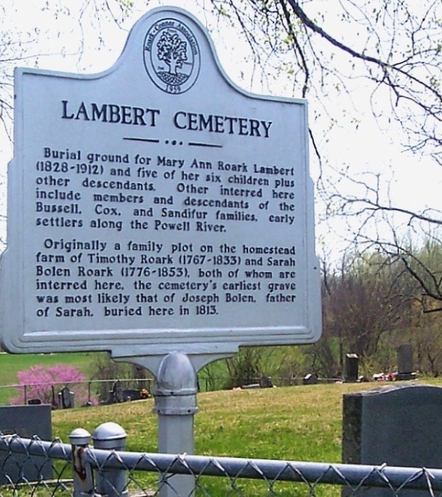 Lambert Cemetery Historical Marker