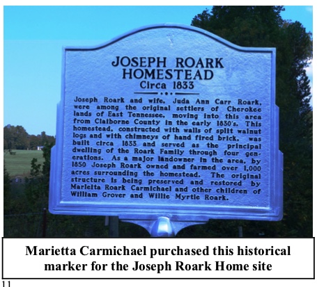 Joseph Roark Homestead Historical Marker