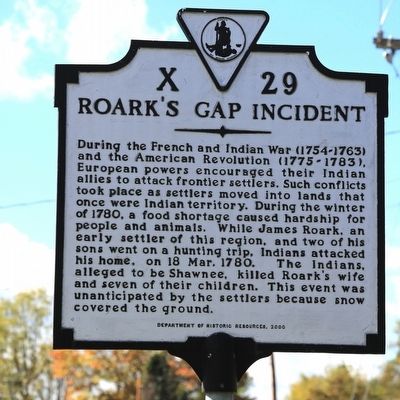 Roark's Gap Incident Historical Marker