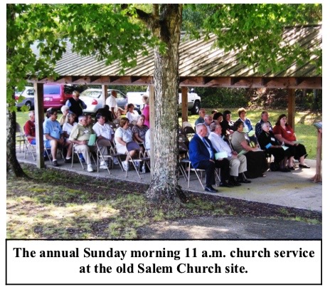 A Sunday morning service at the Salem Baptist Church site.