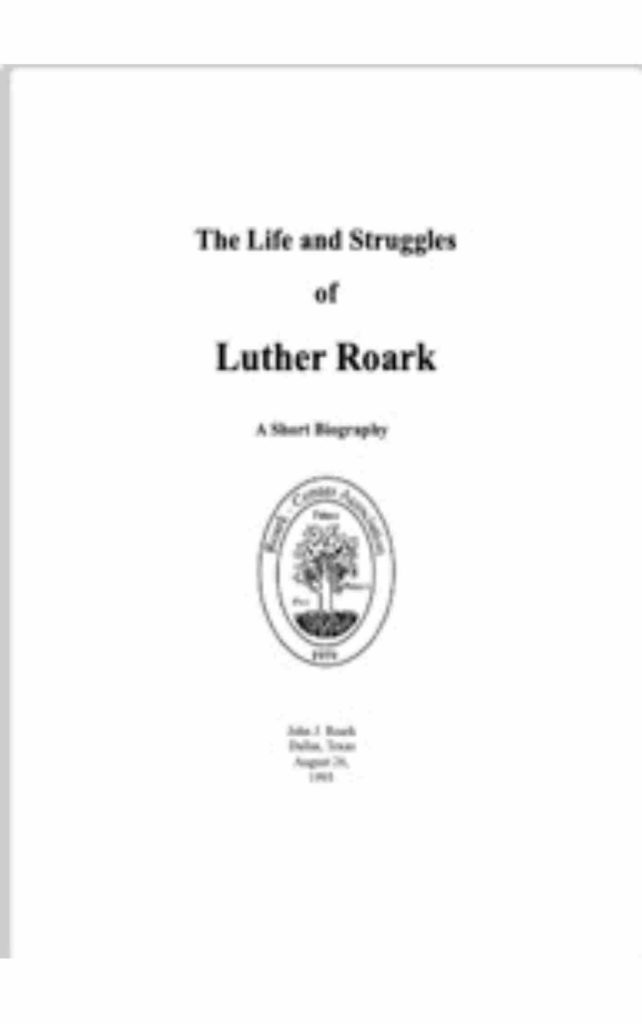 Front Cover Luther Roark Book