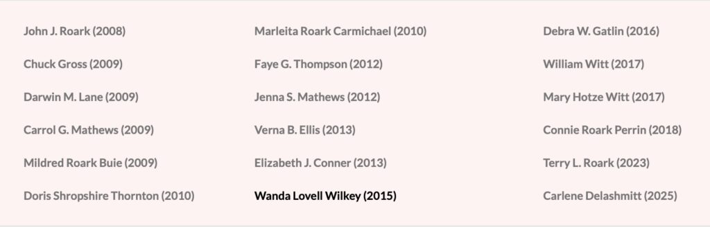 John J. Roark Award Recipients