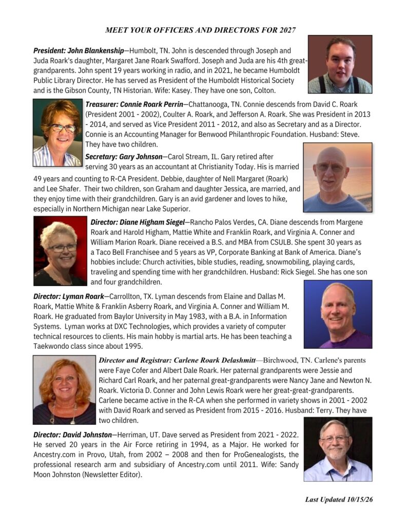 Meet 2027 Officers and Directors