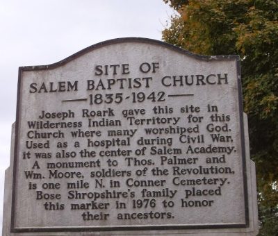 Salem Baptist Church Historical Marker